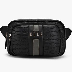 ELLE Eleganza 1.6L Vegan Leather Monogram Crossbody/Belt Bag, travel bag
